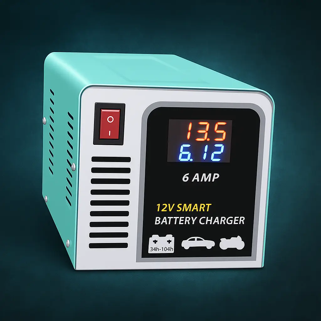 Best Car Battery Charger India – Samco 12V 6A Automatic SMPS Charger