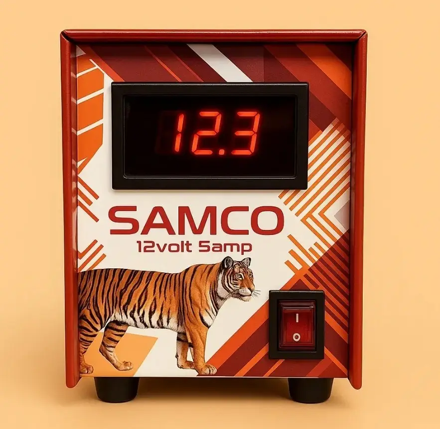 12 volt 5 amp battery charger price in India – digital display, metal body (SAMCO)